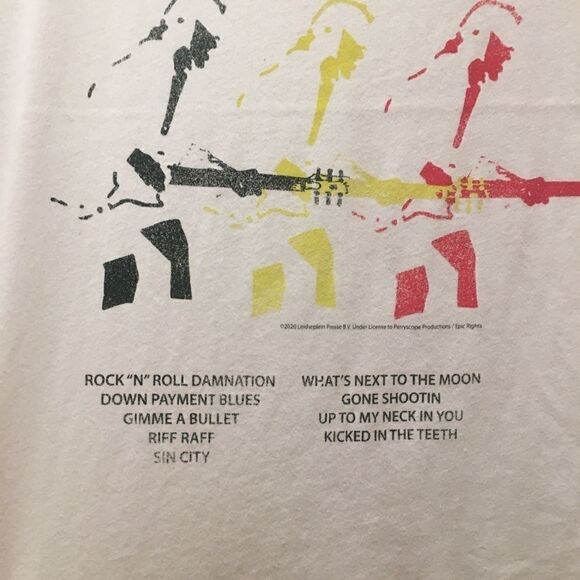 CHASER AC/DC Neon Powerage Graphic t shirt Band Sm - Picture 3 of 4